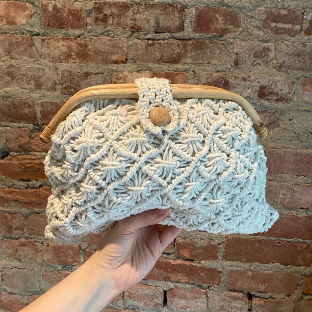 Vintage macrame clutch